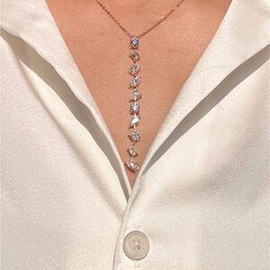 2.94 carat lab diamond multi shape lariat necklace